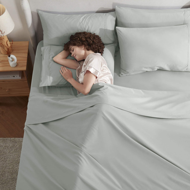 Ensemble de draps en microfibre Hotel Luxury, Sauge, Double