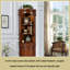 Armoire de coin 74,02 po en bois massif brun de style américain