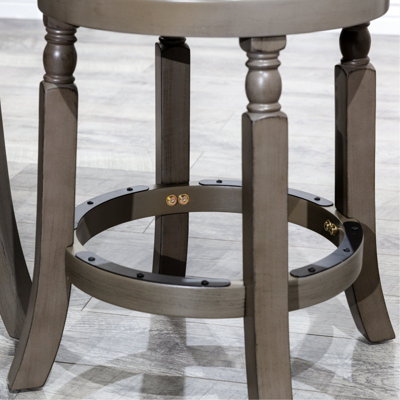 Tabouret de bar gris vieilli 30 po avec siège gris anthracite, fabrication solide, pivotant à 360 degrés, tabouret de 17 po de diamètre, couleur, tissu solide et attrayant, comptoir ou utilisation