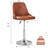  Modern Swivel Adjustable Counter Stool, Faux Leather Upholstered Counter Height Stool with Hydraulic Lift and Metal Pedestal Base for Kitchen Island, Breakfast Bar, Dining Area-1683327612-1704670954