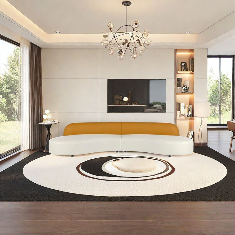 Semi-circle light luxury arc sofa, 27.56" H x 125.98" W x 32.68" D, 6