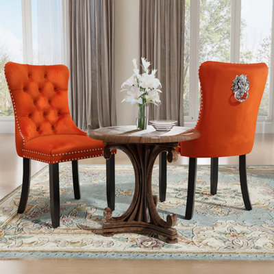 Modern High-End Velvet Dining Chairs Side Chairs (Set of 2)