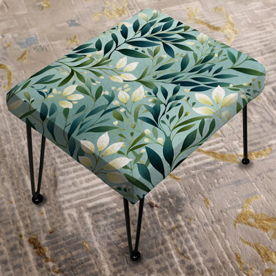 Oceanic Foliage Botanical Pattern I - Tropical Rectangle Ottoman
