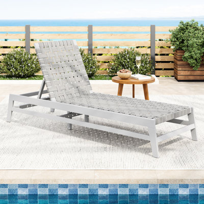 Chaise longue en corde grise pour l'extérieur fabriquée en bois, réglable pour quatre positions de confort, assemblage rapide et facile, profondeur de 80,33 po, largeur de 28,06 po, hauteur de 37,49 po avec fonction - gris, sans effort