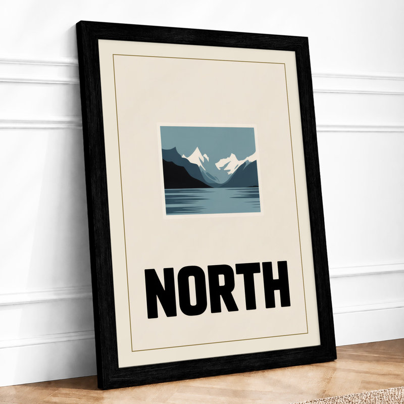 North Minimalist - Framed Print, Black, A4 - 29.7 x 21.0 cm
