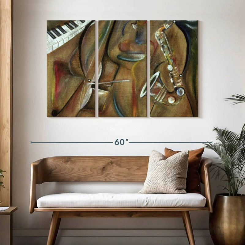 Abarca Burlap Sax, 32" H x 50" W