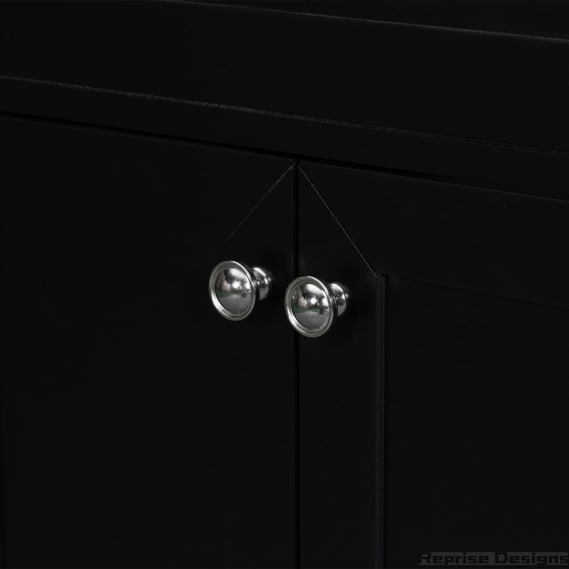 Base de meuble-lavabo simple 35,5 po seulement, Noir, Argent