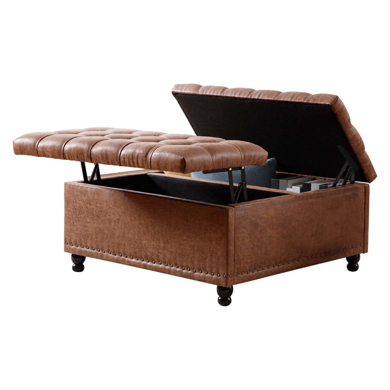 Upholstered Ottoman, Brown