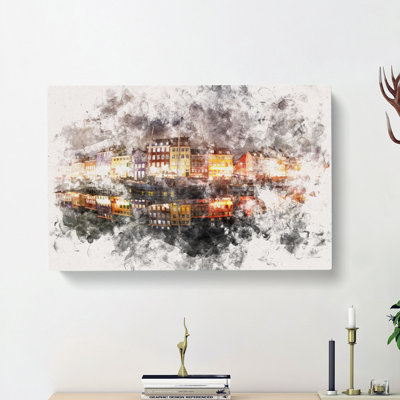 Nyhavn Canal in Denmark - Wrapped Canvas