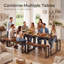 MAXLEAD Space-Saving Dining Table Set with 2 Benches-102900548