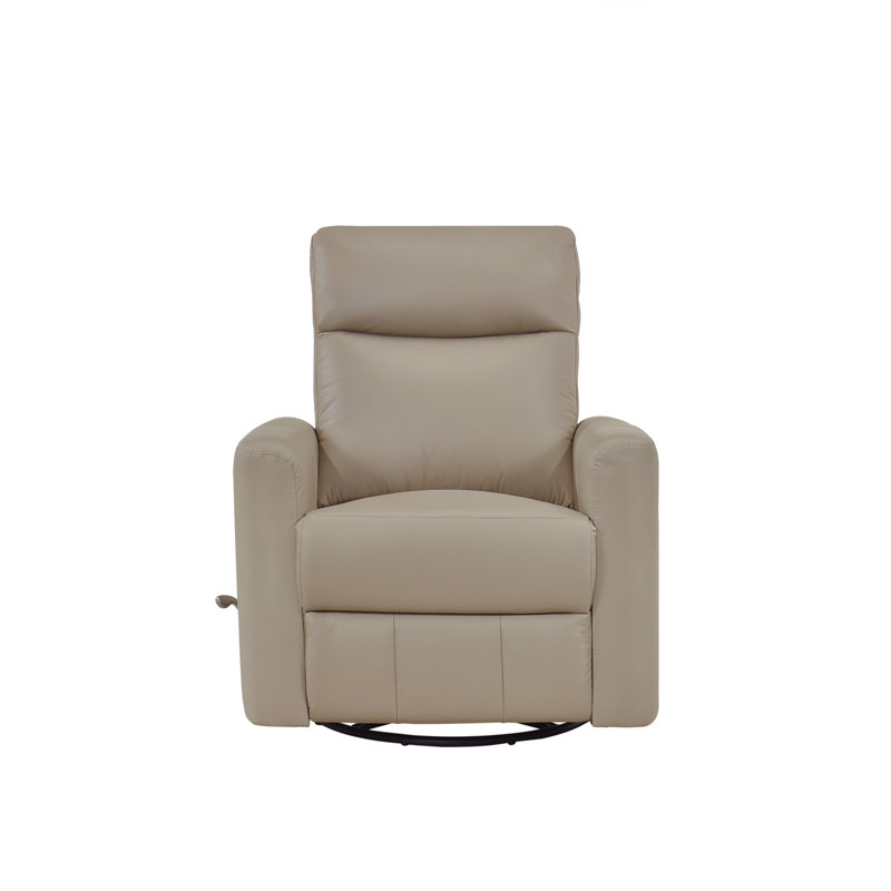 Fauteuil inclinable et pivotant, cuir latte et similicuir, Café au lait
