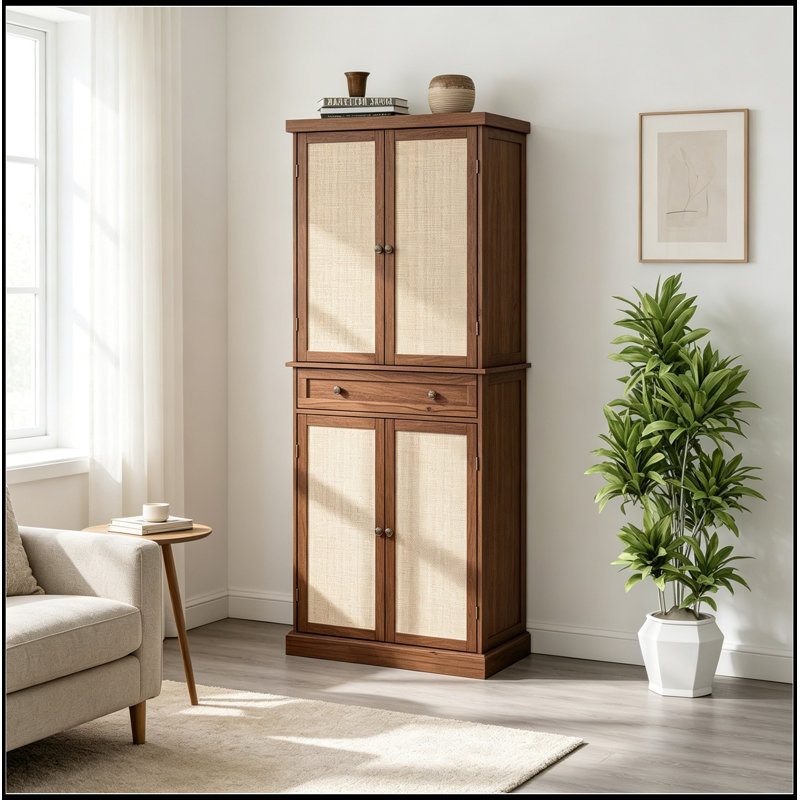 Armoire 4 portes avec 1 tiroir et 4 tablettes intérieures réglables