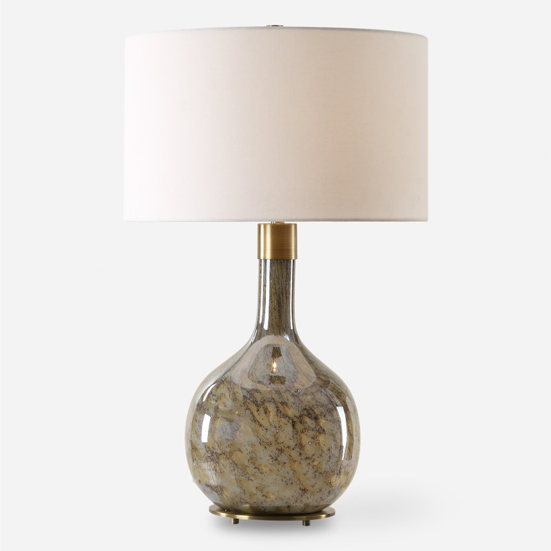 Lampe de table en verre brun Tymeir