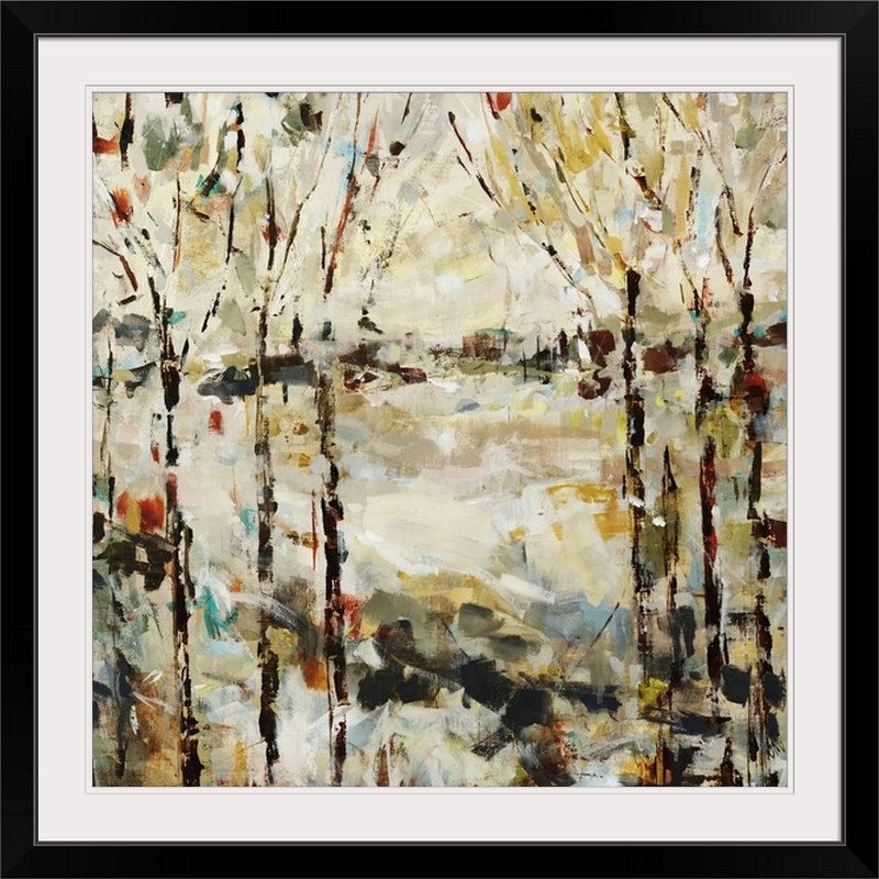 'waldens Marche Par Jodi Maas Peinture Impression, 28" H x 28" lx 1" p, Noir encadré