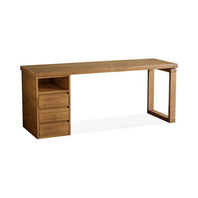 Bureaux rectangulaires en bois massif noyer clair