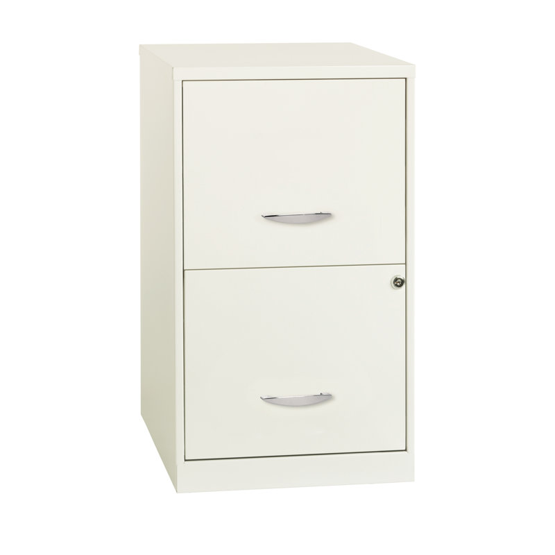 14.25'' Wide 2 -Drawer Steel File Cabinet, Pearl White