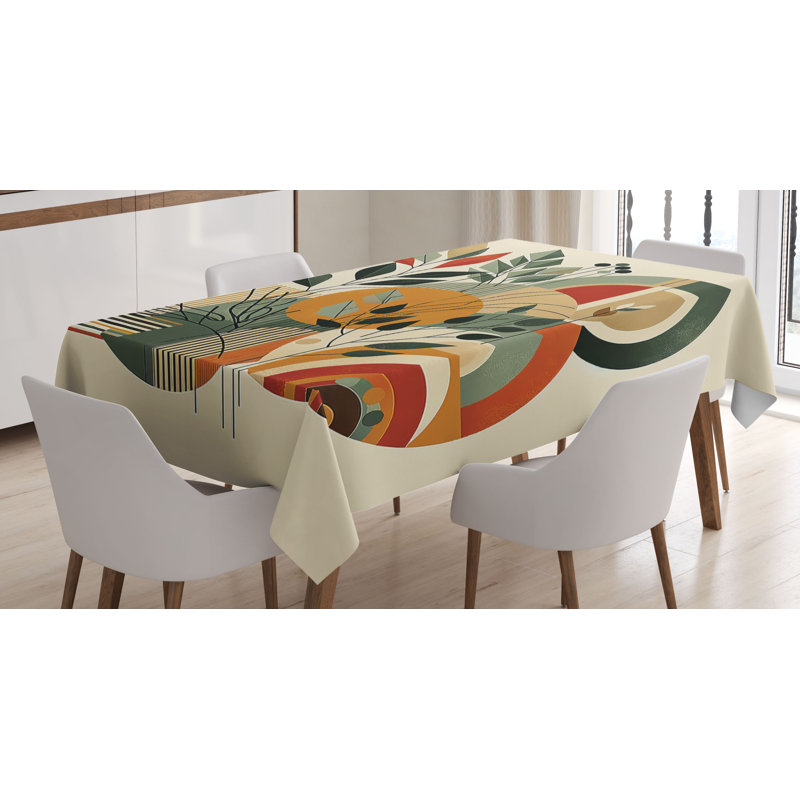 Dyneshia Rectangle No Pattern Microfiber Tablecloth, 70" Rectangle