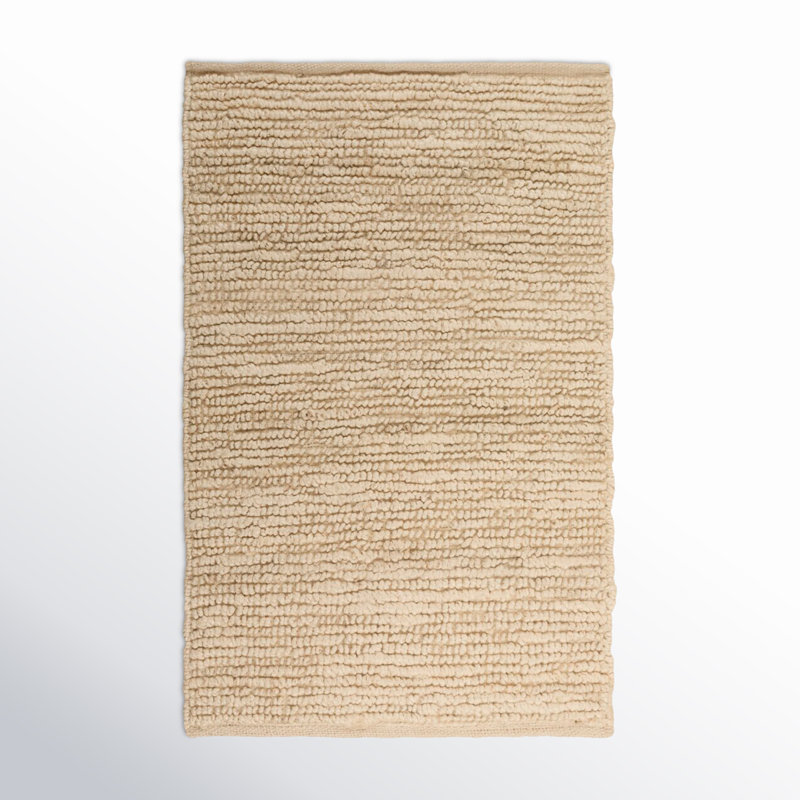 Tapis ivoire tissé à la main Khaja, Rectangle 3 pi 6 po x 5 pi 6 po