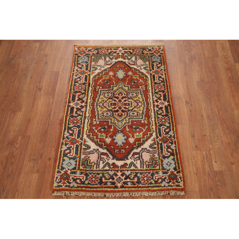 Tapis oriental traditionnel orange en laine 2x3