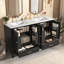 60 Inch Double Sink Bathroom Vanity with Ample Storage, Soft-Close Doors, and Elegant Retro Design for Spacious Bathrooms