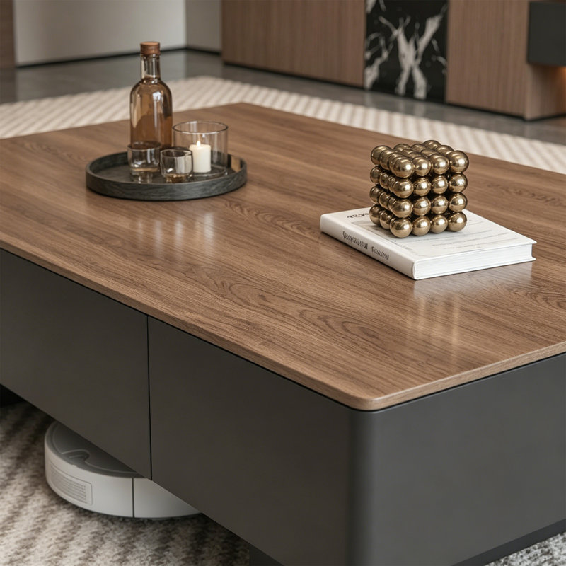 Table basse Modern, H 16,5 po x L 47,2 po x l 23,6 po, Noir