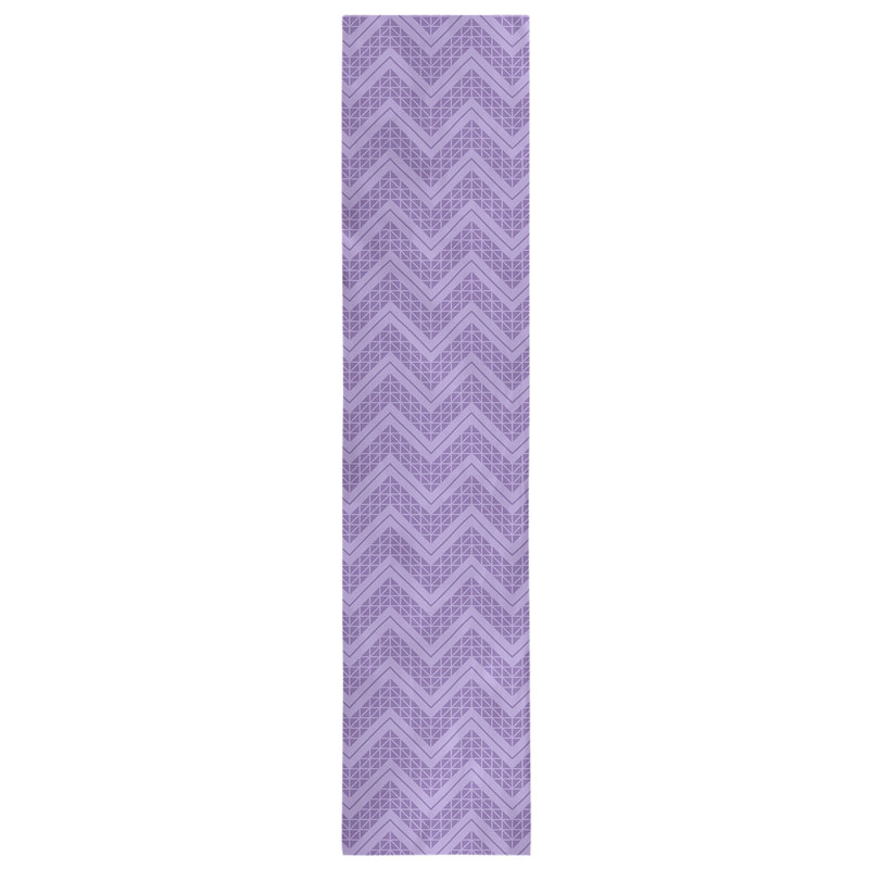 Stephenie Classic Hand Drawn Chevron Table Runner, 16" x 90", Grape Purple