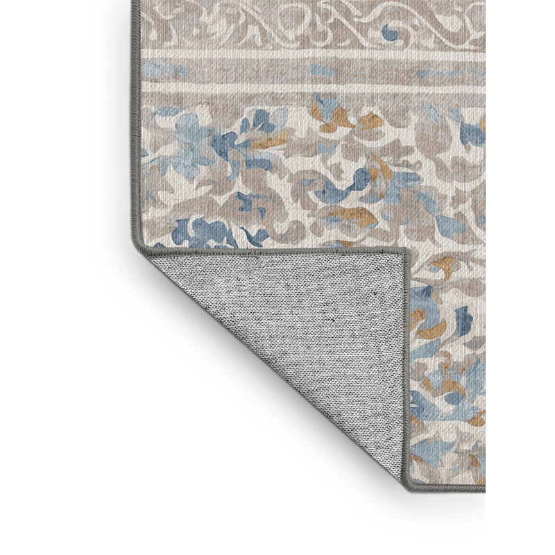 Machine Washable Gray Area Rug, Square 8'