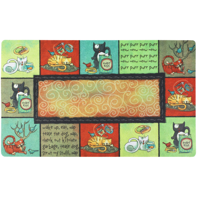 Cat Bowl Placemat - Absorbent/Waterproof/Machine Washable