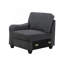 Canapé modulaire et repose-pieds en L 125 po tissé gris foncé 125 po