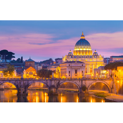 Vue de Lokender à la cathédrale Saint-Pierre à Rome, Italie sur toile par Kasto80, photographie