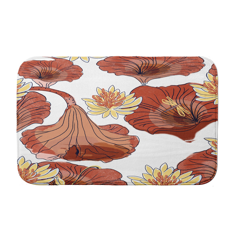 Tapis de bain Lucious, H 18 po x L 30 po, Rouge-orange