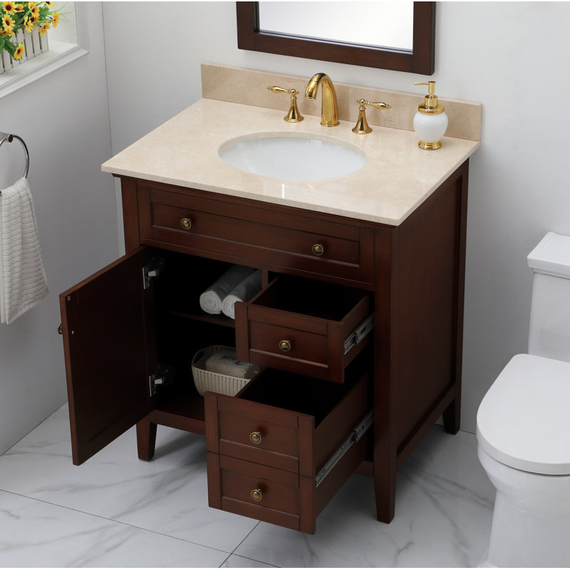 Ensemble de meuble-lavabo simple 32 po Ain, Teck