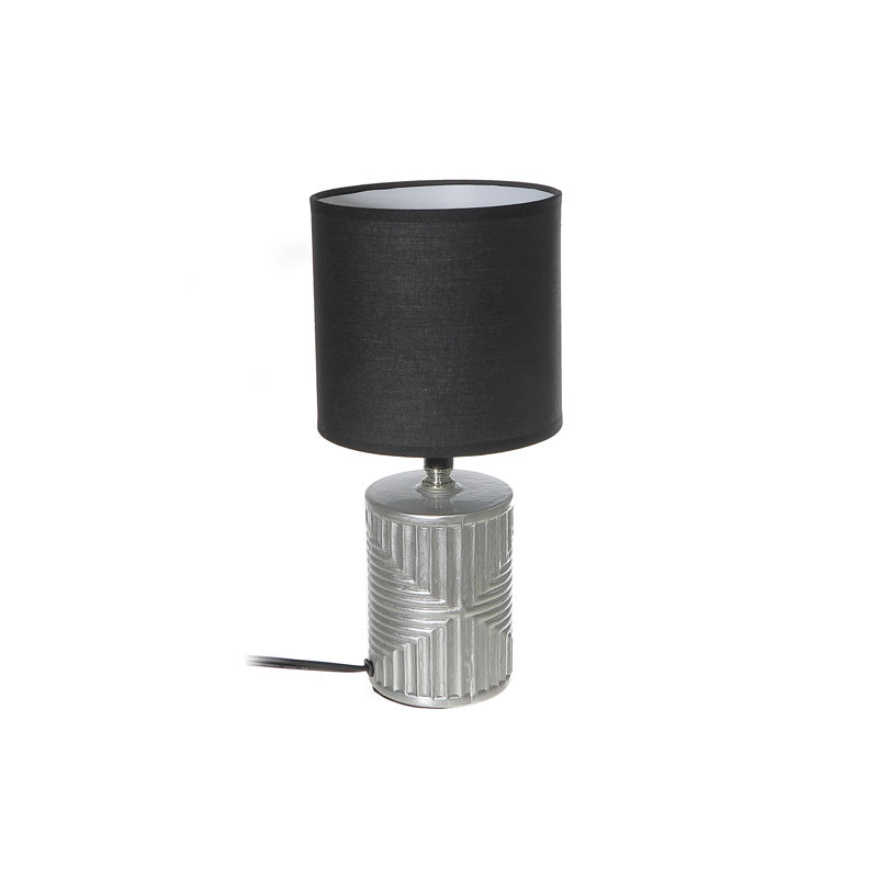 Ih Casadecor Ceramic Table Lamp, Silver, Black