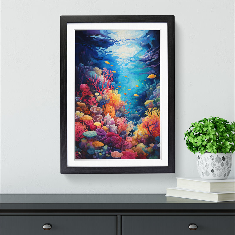 Single Picture Frame Print on Wood, 34cm H x 25cm W, Black Framed