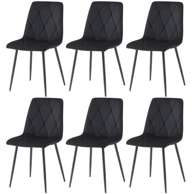 4 Pieces Upholstered Side Chair High Back Dining Chair With Metal Legs