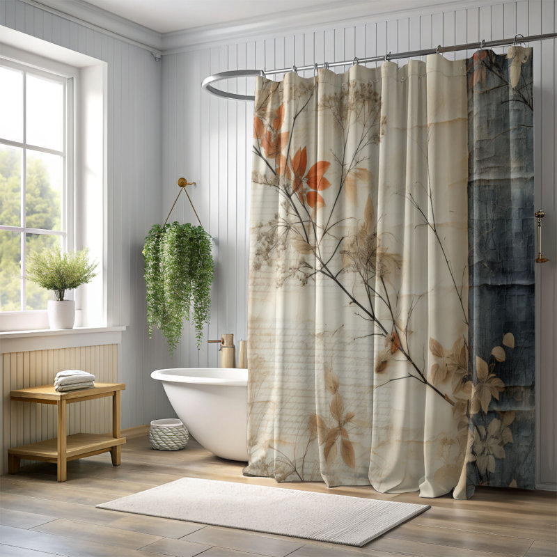 Old Florals - Premium Shower Curtain, 74"H x 71"W