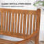 Original Wood Colour Vertical Slat Back Patio Park Bench-1495776202