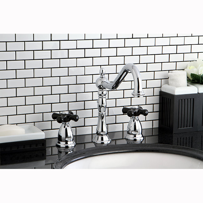 Kingston Brass Duchess Two-Handle 3-Hole Deck Mount Widespread Bathroom Faucet with Brass Pop-Up Drain