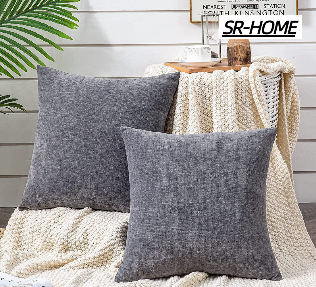 Rustic Farmhouse Chenille Pillow Covers - Solid Square Cushion Case For  Home Sofa Couch Decoration - Soft And Comfortable - Temu