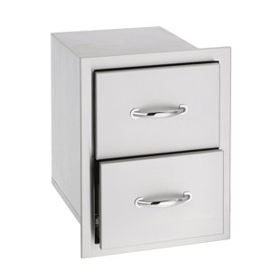 Tiroirs doubles 17 po en acier inoxydable