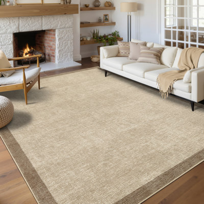 Tapis intérieur bordé lavable à la machine avec envers en caoutchouc antidérapant