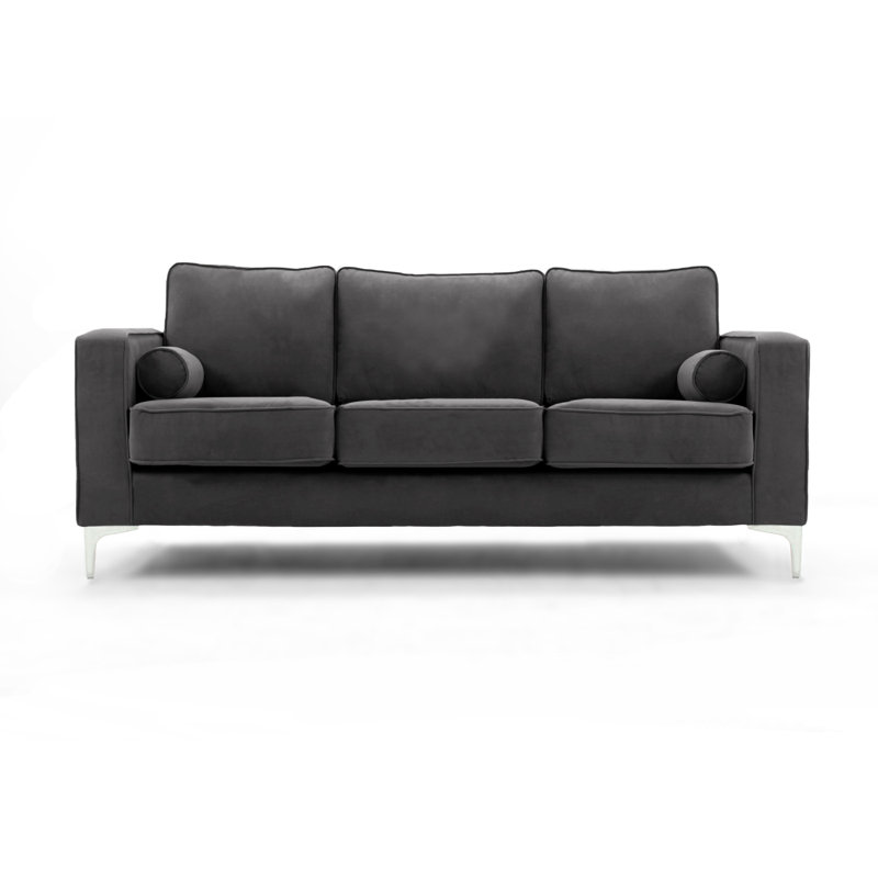 Georgio 3 Seater Velvet Sofa, Grey