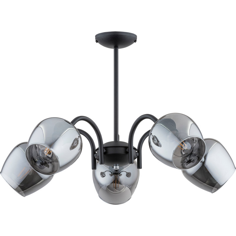 Dickerson 5 - Light Shaded Chandelier, Chrome, Graphite