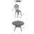 5-Piece Set Of All-Weather Cast Aluminum Dining Furniture Set With Black Frame-1603634338