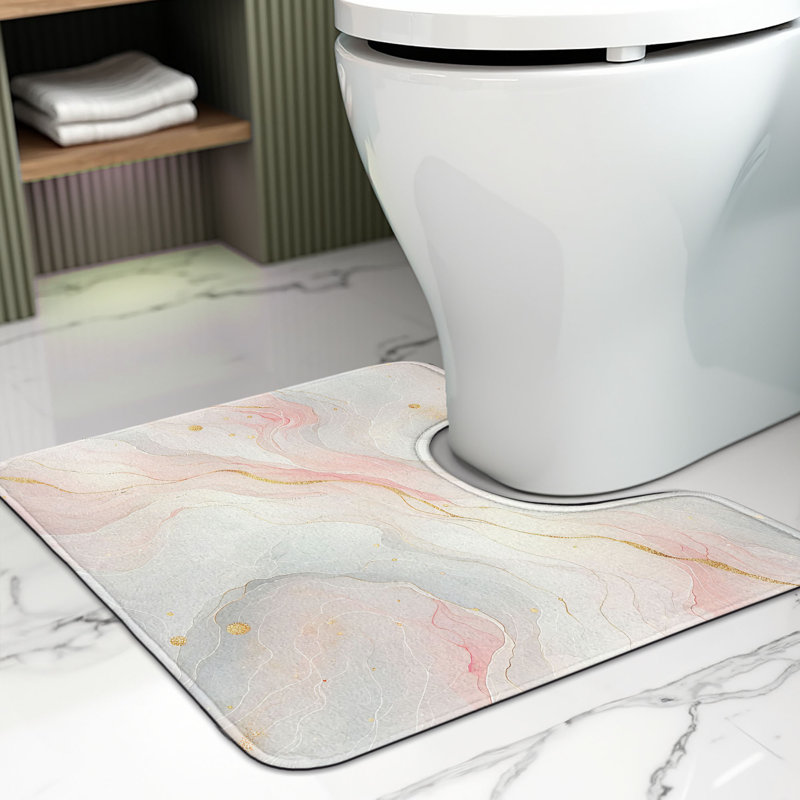 Tapis de salle de bain rose U