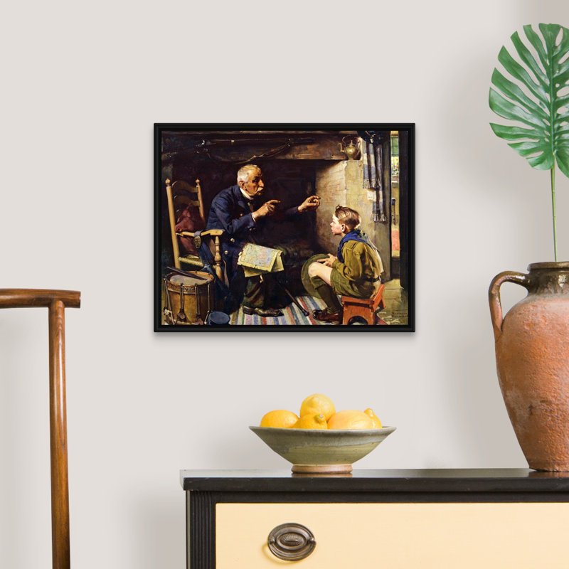 Jeunesse et vieillesse, art mural sur toile, Cadre flottant noir, H 18 po x l 22 po x P 1,75 po