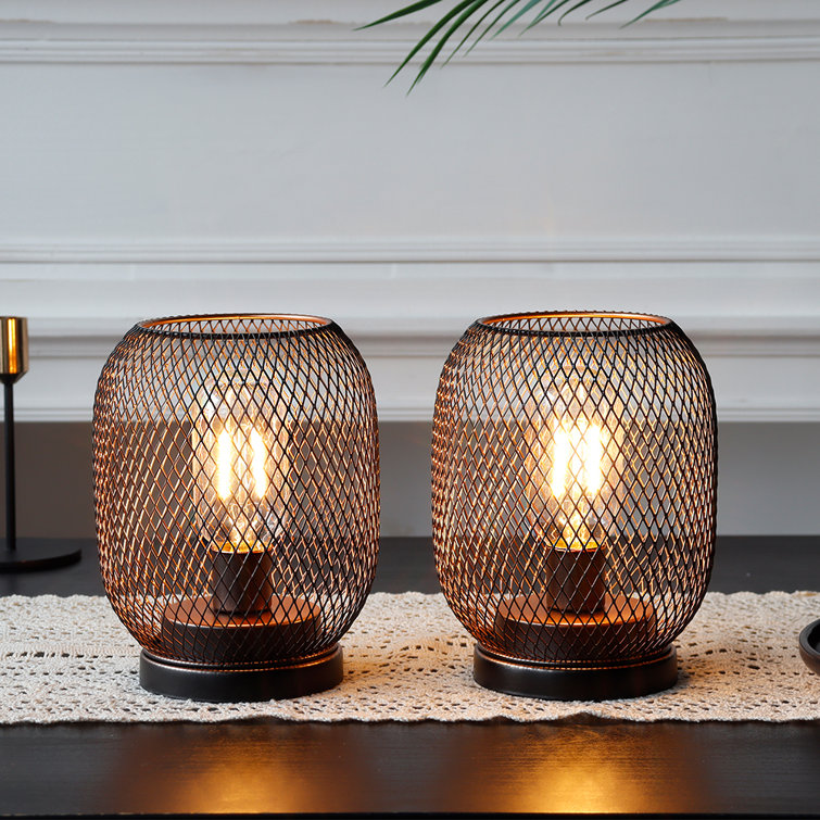 JHY DESIGN Lampe de table en forme de vase en métal 22 cm de haut Sans