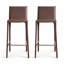 Chaise d'appoint à dossier brun uni (ensemble de 2)-291705070