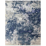 Abstract Area Rug in Blue/Ivory