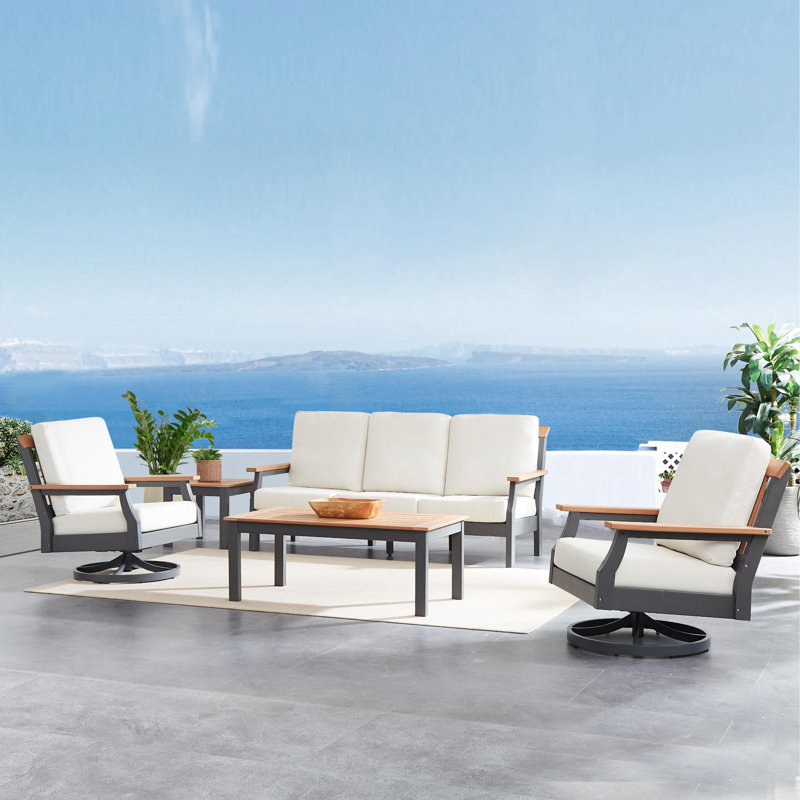 Eastlake 5-Person Beige Cushioned Outdoor Seating Group
